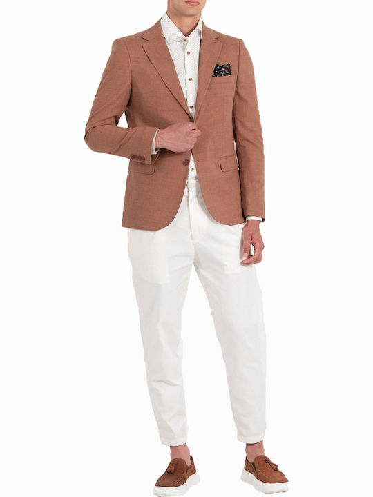Summer Men's Suit Jacket with Slim Fit Bordeau