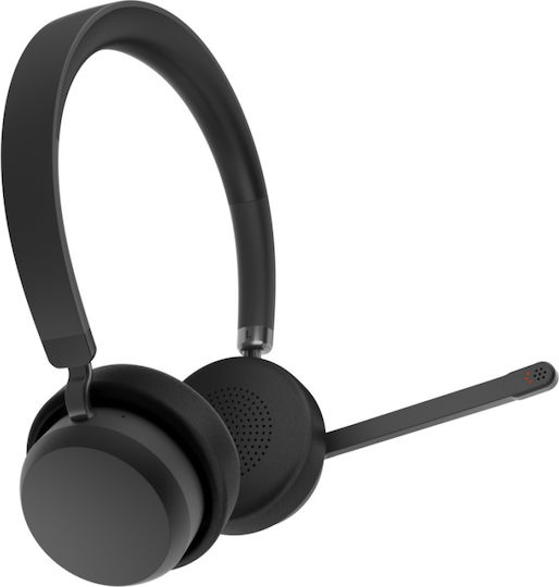 Lenovo Wireless VoIP Headset Teams Auf dem Ohr Multimedia-Headsets mit Mikrofon und Verbindung Bluetooth / USB-A in Schwarz Farbe