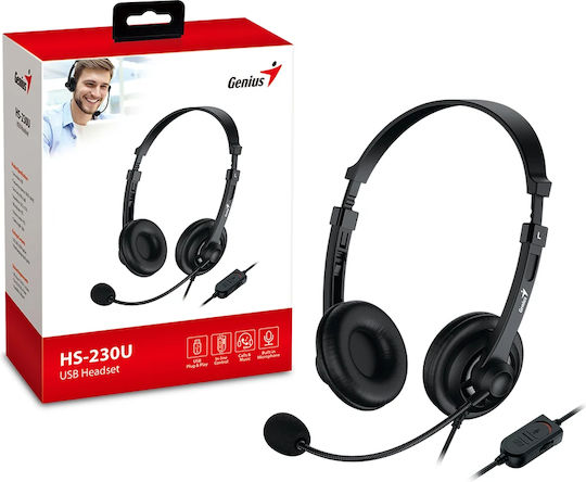 Genius HS-230U On Ear Căști Multimedia cu microfon și conexiune USB-A