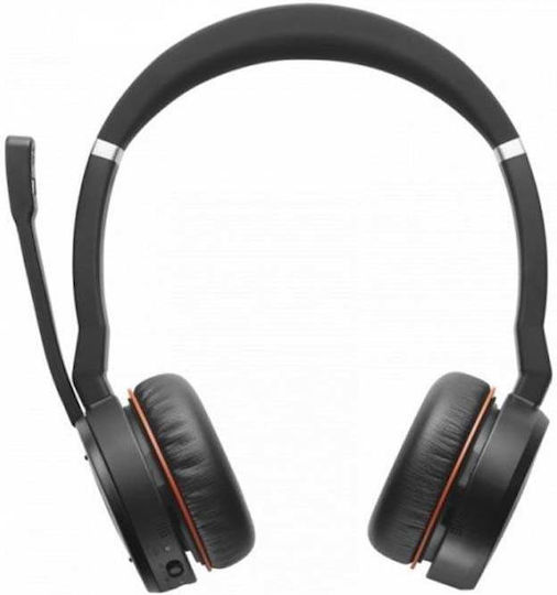 Jabra Evolve 75 SE Link 380a MS Stereo Drahtlos Auf dem Ohr Multimedia-Headsets mit Mikrofon und Verbindung Bluetooth in Schwarz Farbe