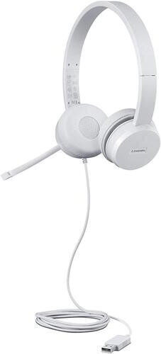 Lenovo 110 Auf dem Ohr Multimedia-Headsets mit Mikrofon und Verbindung USB-A in Weiß Farbe