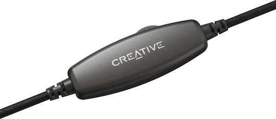 Creative HS-230 Auf dem Ohr Multimedia-Headsets mit Mikrofon und Verbindung 3,5 mm Klinke / USB-A in Schwarz Farbe