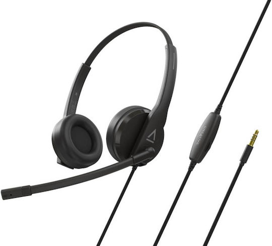 Creative HS-230 Auf dem Ohr Multimedia-Headsets mit Mikrofon und Verbindung 3,5 mm Klinke / USB-A in Schwarz Farbe