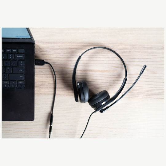 Creative HS-230 Auf dem Ohr Multimedia-Headsets mit Mikrofon und Verbindung 3,5 mm Klinke / USB-A in Schwarz Farbe