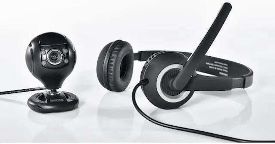HAMA HS-P150 & C-200 Auf dem Ohr Multimedia-Headsets mit Mikrofon und Verbindung 3,5 mm Klinke in Schwarz Farbe