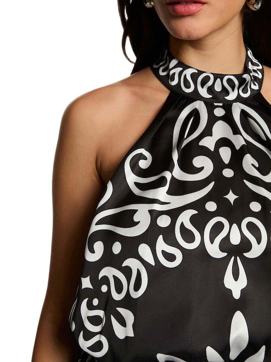 Summer Maxi Satin Black Dress