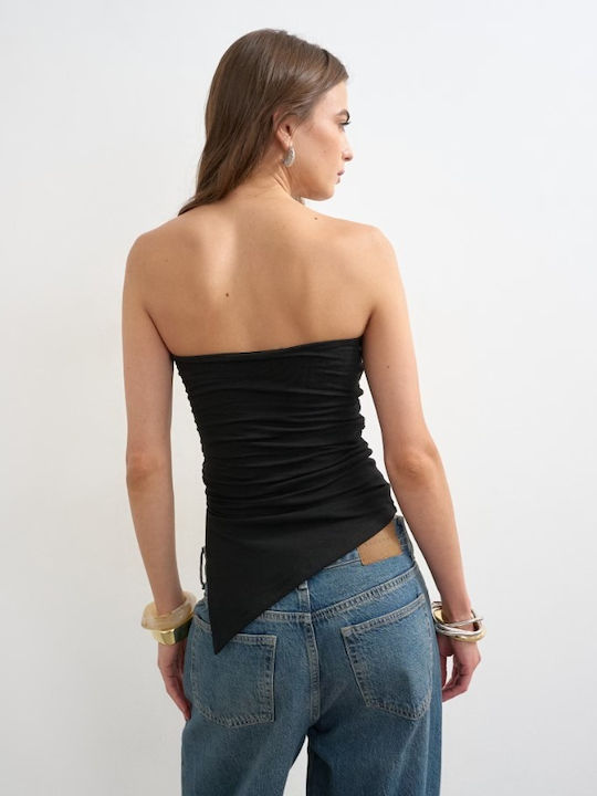 Women's Cotton Sleeveless Black Top