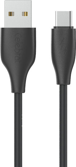 Celebrat USB Typ-C Kabel mit USB 2.0 männlich - USB-A Schwarz 1m CB-31A-C-BK