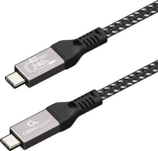 Cablexpert Premium Braided USB 4 Video Cable USB-C Male - USB-C 240W PD Black 0.5m CCBP-USB4-CMCM240-0.5M