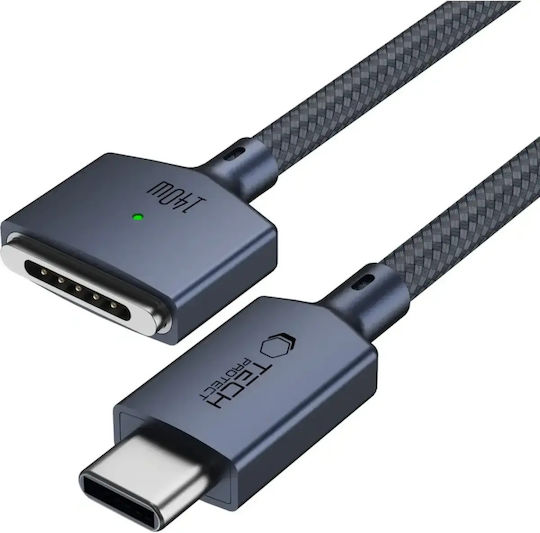Tech-Protect Ultraboost Macbook Магнитен USB 2.0 Кабел USB-C мъжки - Magsafe 3 140W PD Син 2m