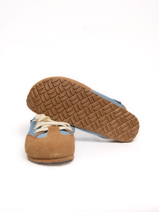Suede Mules με Τακούνι σε Μπλε Χρώμα