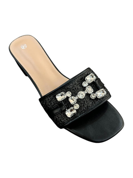 Mules With Low Heel In Black Colour