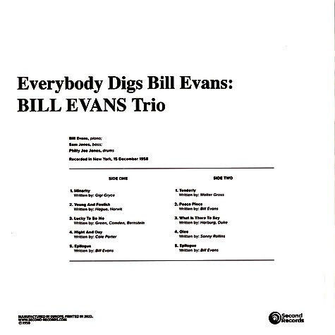 Bill Evans Trio Everybody Digs Bill Evans Сив Мрамор 1 Винил