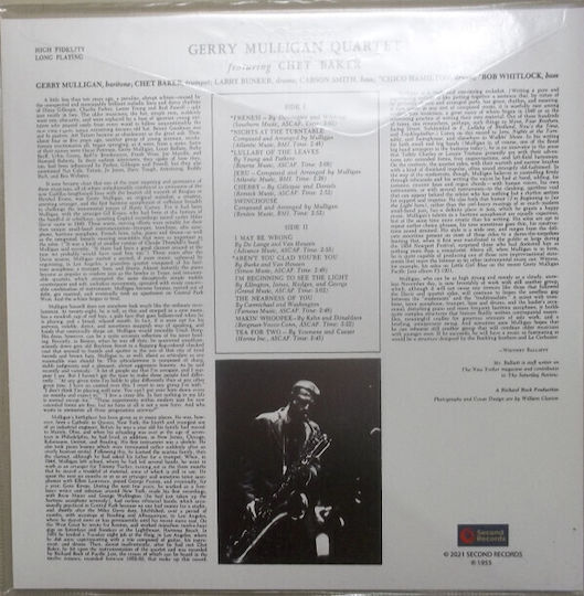 Gerry Mulligan Quartet Gerry Mulligan Quartet mit Chet Baker 1 Vinyl