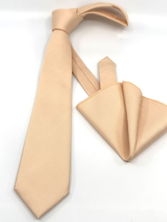 Legend Accessories Σετ Ανδρικής Γραβάτας Μονόχρωμη σε Πορτοκαλί Χρώμα