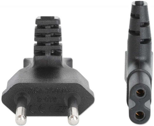 Manhattan IEC C7 / Euro Kabel 2m Schwarz 356862