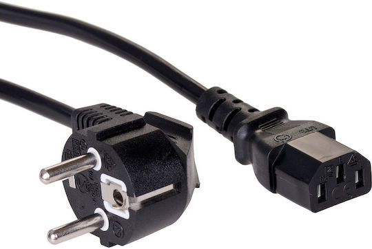 Akyga IEC C13 - Schuko Cable 5m Μαύρο AK-PC-05