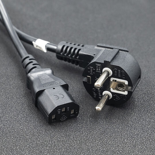 Qoltec Schuko / IEC C13 - Schuko / IEC C13 Cable 1.4m Μαύρο 50549