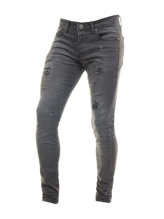 Pantaloni de Blugi pentru Bărbați Elastic cu Fit Regular Straight Negru