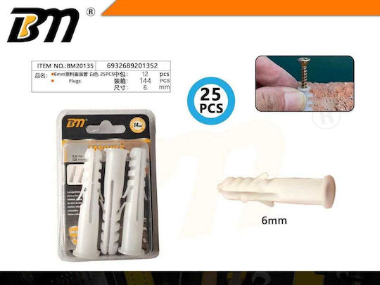 Plastic Screw Anchors 25 Pieces