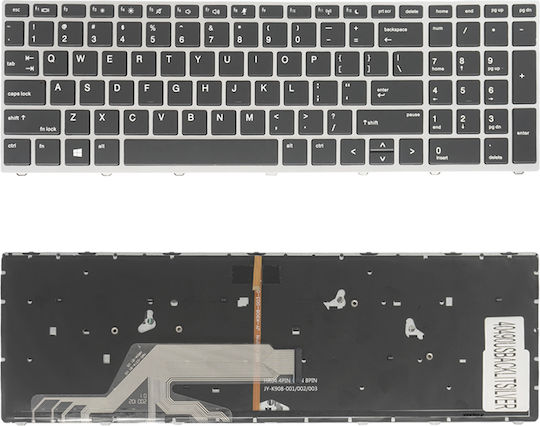 HP Laptop-Tastatur Für Probook 450 G5 455 G5 470 G5 9Z.NEFSQ.001 9Z.NEFSQ.01D NSK-XK0SQ L01028-B31 Mit Rahmen Und Englische (UK) Tastatursprache In Schwarzem Farbe L01028-001