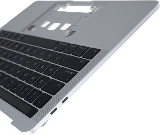 Laptop Keyboard Palmrest Apple MacBook Pro 13" A1706 821-00462-a 821-00469-a 821-00681-04 Late 2016-2017 EMC 2978 EMC 3071 EMC 3164 Touch Bar UK Silver Code 40542uktopcase