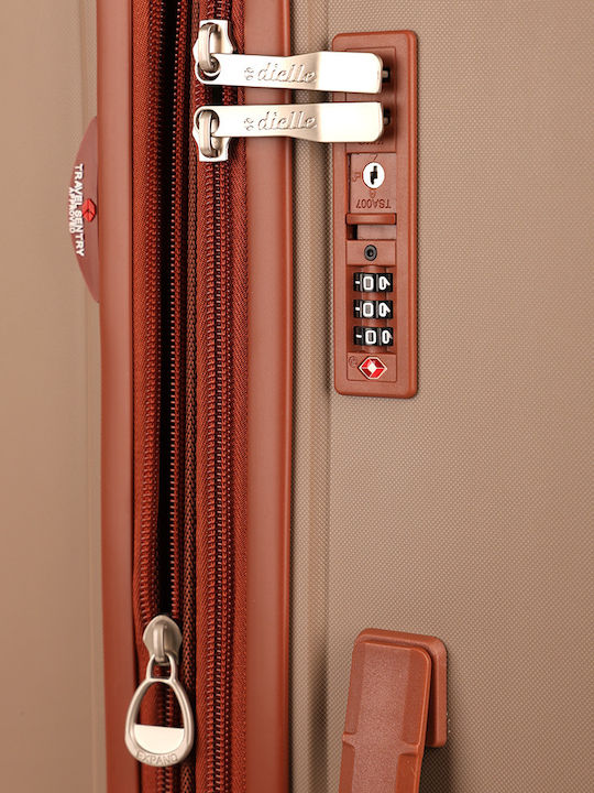 Dielle Mittlerer Hartschalen-Reisekoffer Braun Höhe 66cm