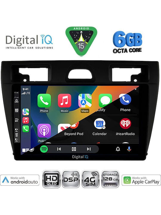 Digital IQ Car Audio System for Ford Fiesta 2005-2008 (Bluetooth/USB/WiFi/GPS/Apple CarPlay/Android Auto) with 9" Touch Screen