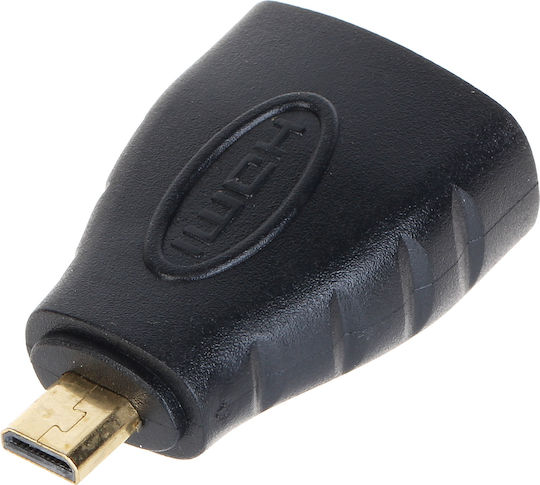 Mikro-HDMI Zu Weiblich HDMI Goldbeschichteter Adapter Schwarz