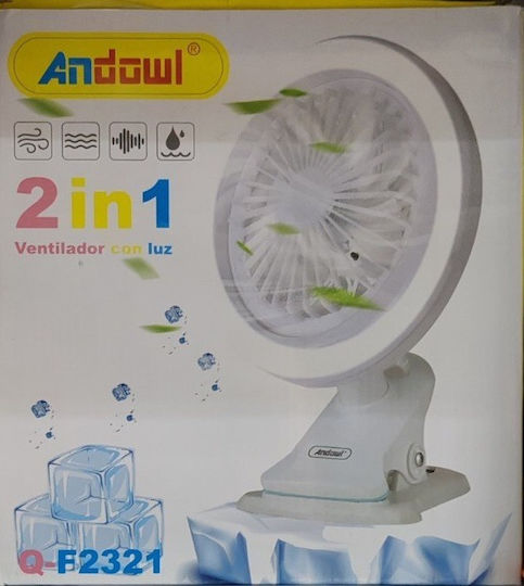 Andowl Portable Fan 2 in 1 Light Clip Q-f2321c