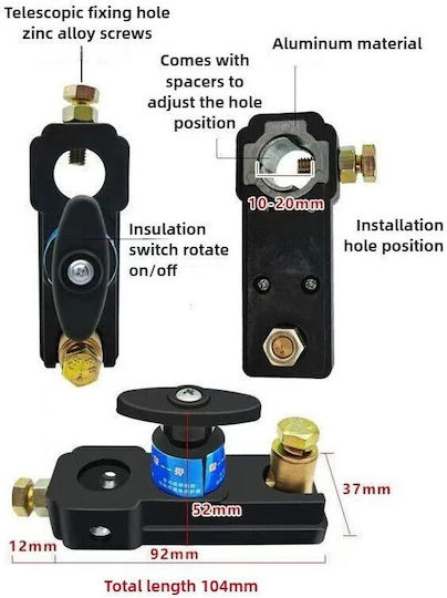 Auto-Batterie-Terminaladapter mit Positiv & Negativ 12V - 24V