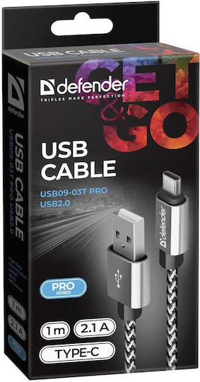 Defender USB-A zu Lightning Kabel Weiß 1m (87809)