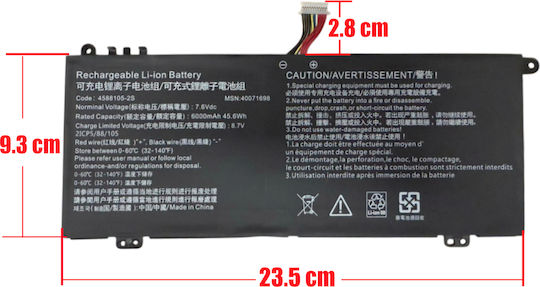 Батерия за лаптоп за Toshiba Dynabook Satellite Pro C50-h-11g 4588105-2s 2icp5 88 105 40071698 лентов кабел 11 пина код 1-bat0600