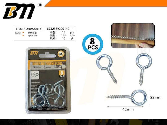 Eye Bolt Galvanized 8pcs