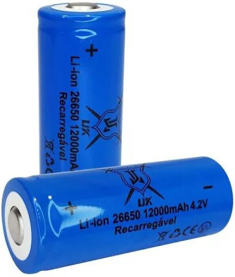 Επαναφορτιζόμενη Μπαταρία 26650 Li-ion 12000mAh 4.2V 1τμχ