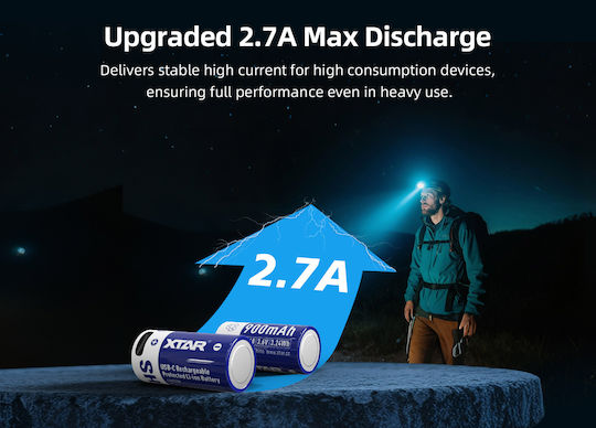 XTAR Επαναφορτιζόμενη Μπαταρία 16340 Li-ion 900mAh 3.7V