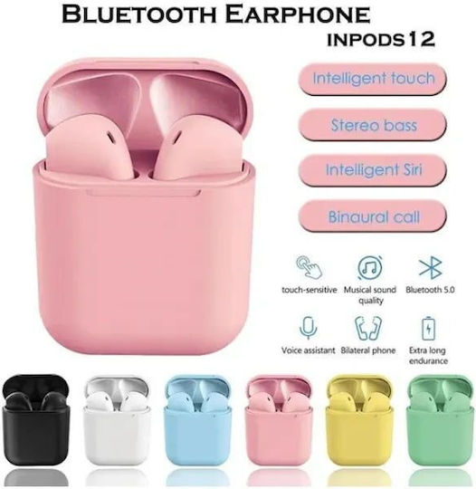 inPods 12 Earbud Bluetooth Handsfree Earphones with Sweat Resistance and Charging Case Yellow
