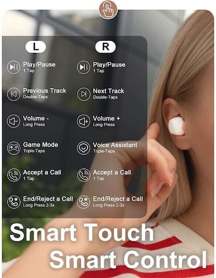 Edifier X3s In-ear Bluetooth Handsfree Ακουστικά με Αντοχή στον Ιδρώτα και Θήκη Φόρτισης Λευκά