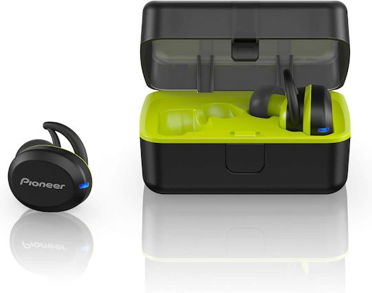 Pioneer E8 In-Ear Bluetooth-Freisprecheinrichtung Kopfhörer mit Schweißresistenz und Ladeetui Gelb