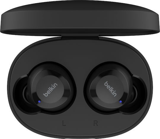 Belkin Soundform Bolt Earbud Bluetooth Handsfree Ακουστικά με Αντοχή στον Ιδρώτα και Θήκη Φόρτισης Μαύρα