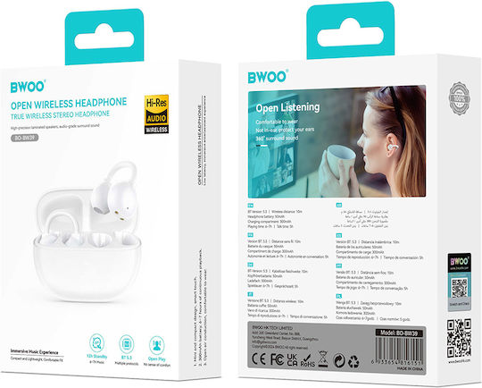 Borofone BW39 Earbud Bluetooth Handsfree Earphones with Charging Case White