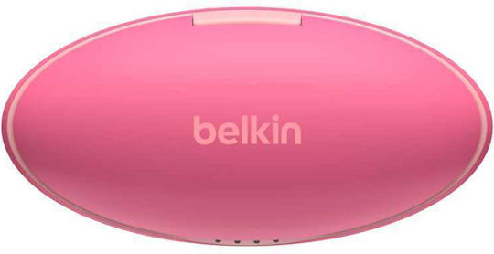Belkin Soundform Nano In-ear Bluetooth Handsfree Ακουστικά με Αντοχή στον Ιδρώτα και Θήκη Φόρτισης Ροζ