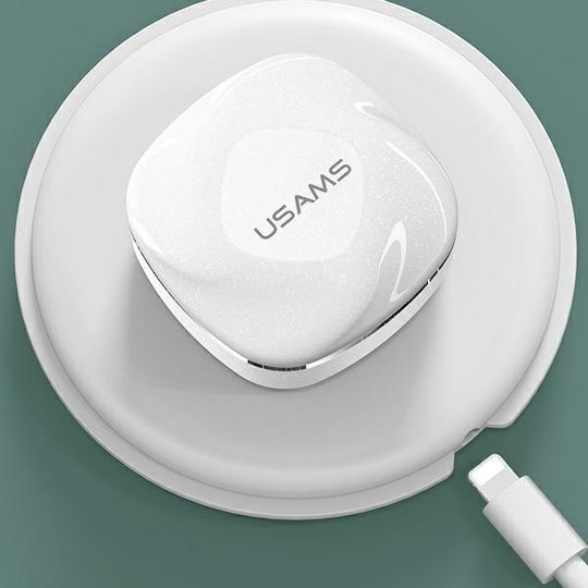 Usams SD Series Earbud Bluetooth Handsfree Ακουστικά με Θήκη Φόρτισης Λευκά