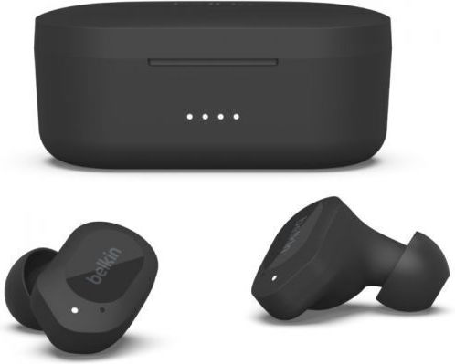 Belkin Soundform Play True In-ear Bluetooth Handsfree Ακουστικά με Αντοχή στον Ιδρώτα και Θήκη Φόρτισης Μαύρα