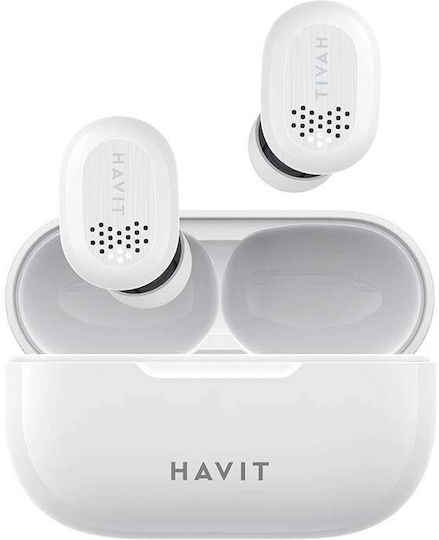 Havit TW925 In-ear Bluetooth Handsfree Ακουστικά με Θήκη Φόρτισης Λευκά