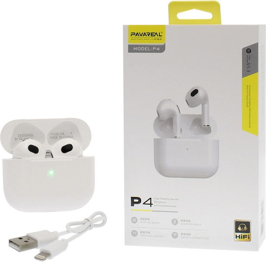 Pavareal P4 In-Ear Bluetooth-Freisprecheinrichtung Kopfhörer mit Ladeetui Weiß