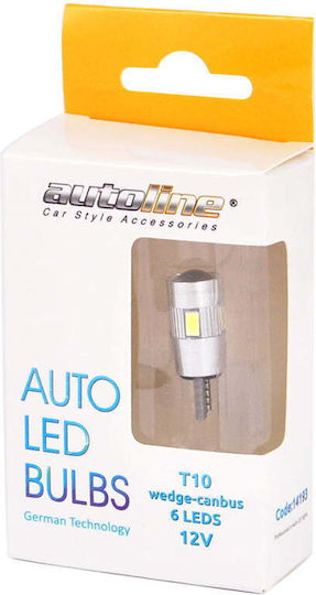 Autoline Λάμπες Αυτοκινήτου Wedge CanBus T10 Canbus LED Λευκό 12V 2τμχ