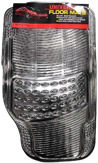 Set of Front and Rear Mats Universal 4pcs Silver