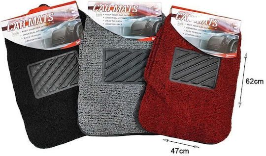 Car Mats Set 5 Pieces Carpet Gray Black