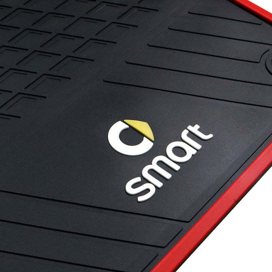 Autoline Μπροστινά Πατάκια 2τμχ NEW Smart Μαύρο / Κόκκινο